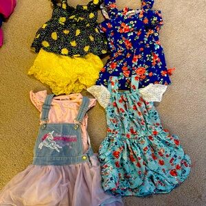 3T Little Lass Romper skort and overall Bundle: 6 Items